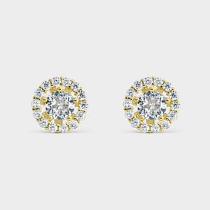 Detachable gold-plated silver earrings with zircons in 5 claws