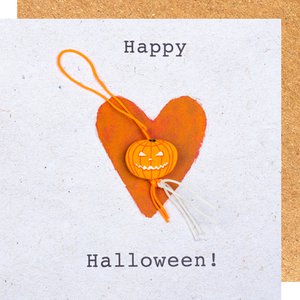 Greeting card Happy Halloween pumpkin