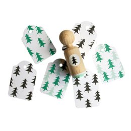 Mini-Weihnachtsbaum-Stempel – Holzstempel für Feiertagshandwerk