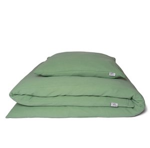 Mousseline beddengoed "Eliane" 240x220cm • Eucalyptus • met twee kussens