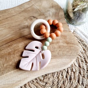 Teether Leaf - Nude / Cognac / Zartgrün