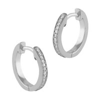 Silver creole earrings and zircons a lane