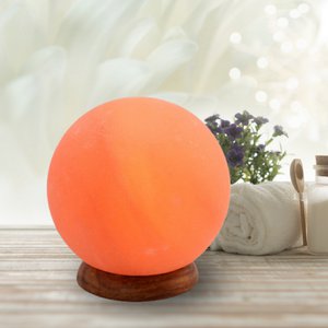 Mondlampe aus Himalaya-Salzkristall, 1,9 kg, natürliches Material, Geschenkidee und Dekoration