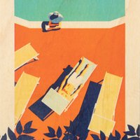 wooden postcard riviera swimming pool