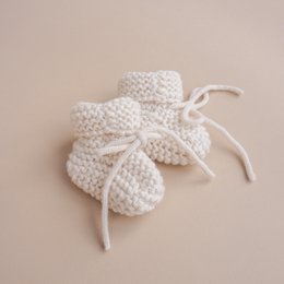 Gebreide Baby Slofjes | Baby Booties | Chunky Baby Booties | Ecru