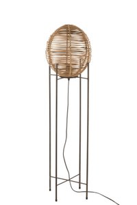 J-Line Stehleuchte On Frame - Metall/Rotin - Natur - LC