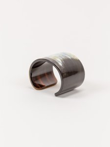 Marbled black horn cuff 