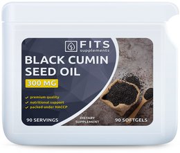  Black cumin seed oil softgels, 300mg, 90 servings. Dietary supplement.