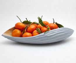 Bol en bois - bol à fruits - saladier - modèle Palm Seed - gris - différentes tailles