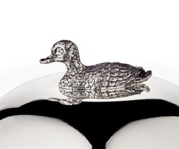 EDZARD jam jar duck with spoon, noble silver-plated, height 10 cm, diameter 10 cm