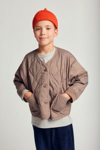 LIGHT PADDED KIMONO JACKET WITH STITCHING