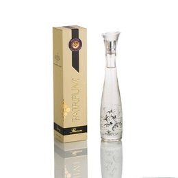 A tall, cylindrical glass perfume bottle with a decorative cap and label. The bottle is surrounded by a white background and appears to be part of a room spray or fragrance collection.

The product is a Tester - Flacon - Perfume Room Spray, available in various scents such as Anise & Black Vanilla, Bergamot & White Tea, Black Orchid, and others. The bottle has a tall, cylindrical shape with a decorative cap and label, indicating it is a room spray or fragrance product. The description should be enough to allow for semantic search, where users could search for terms like "room spray", "perfume", or specific scent names and find this product.