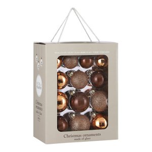 Weihnachtskugel-Set Glaskugeln Braun