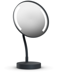 Verlichte spiegel met standaard en zwanenhals