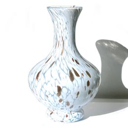 1 Vaso in Vetro Soffiato stile "AVVENTURINA" Lavorato a Mano con Murrine di Murano, linea “I Colori di Murano” h. 29 cm. Made in Italy
