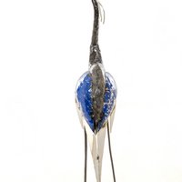 ZIMBA-ARTS METAL NEW LARGE NATURAL BLUE HERON