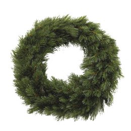 A lush, green Christmas wreath with a diameter of 60 cm, featuring a mix of pine needles and pine cones for a natural, festive look.