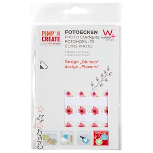 Photo corners PIMP AND CREATE, design flowers, 2 sheets of 42 pcs.