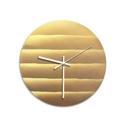 Wanduhr Messing geschliffen 'Waves'