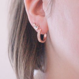 Eclat Earrings - Rose Gold and Crystal