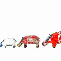 Zimba-Arts METAL MEDIUM COLOURED HIPPO