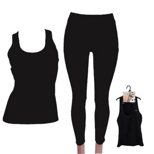 Damen Sport Set » Leggings & Tank Top » Sport Hose & Top » Sportwäsche mit formendem Effekt » Yogahose mit Netzstoff / Mesh-Einsätzen
