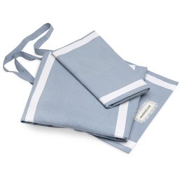 Set copripiumino e cuscino a righe spesse reversibili blu freddo