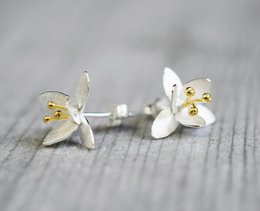 Oorknopjes met bloemen - 925 sterling zilver - OHR925-33