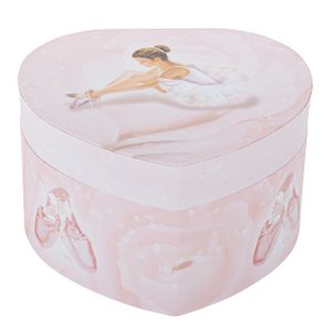Ballerina Phosphorescent Heart Music Box - Pink