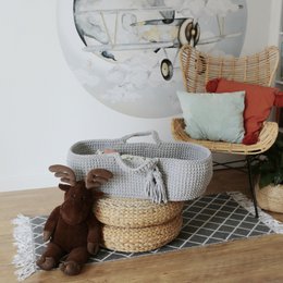 Moses Basket - Lysegrå