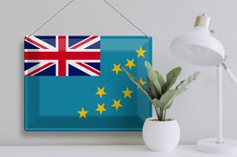 Blechschild Flagge Tuvalu 40x30cm Flag of Tuvalu