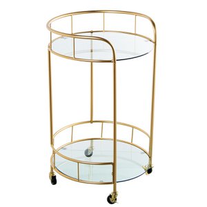 KELNERKAST GOUDEN METAAL/KRISTAL 2 NIVEAUS _43X50X77CM LL71916