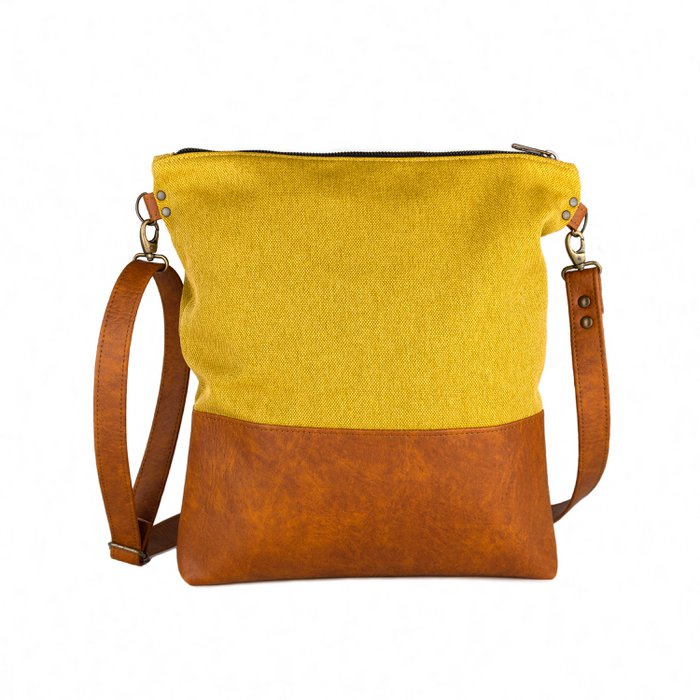 Crossbody Bag, Canvas and Vegan Leather Bag