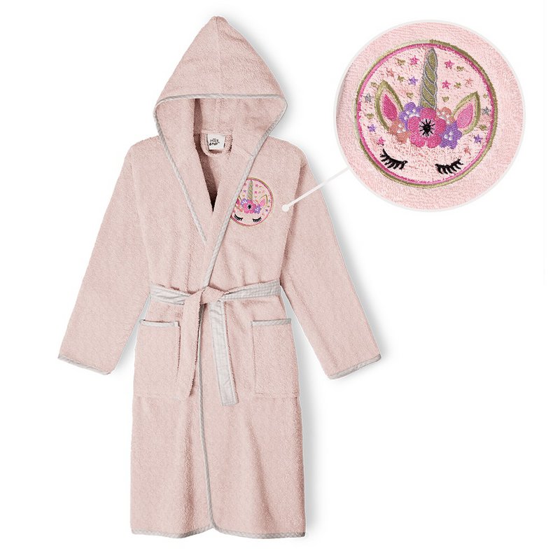 BATHROBE FOR CHILDREN - 100% COTTON - SIZE 10-12 - DARK PINK - (IN GIFT BOX)