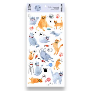 Transparent waterproof sticker sheet - cat dreams
