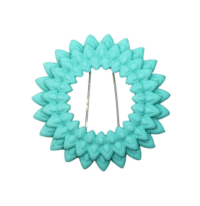 Dahlia broche Aqua