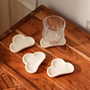 Elegant White Marble Heart Chopstick Rests - Set of 4 Premium Stone Holders for Dining Table Decor & Gifting