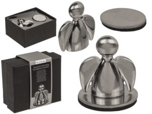 Silberfarbener magnetischer Papierhalter aus Metall,