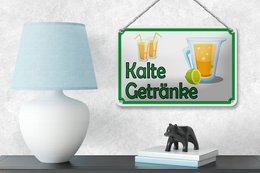 Tin sign notice 18x12cm cold drinks sale decoration