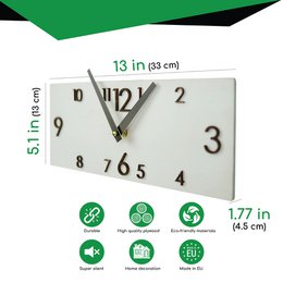 Wall clock Clocks for wall Wooden wall clock White wall clock Rustic wall clock Rectangular wall clock Unique wall clock Wall art Rectangle