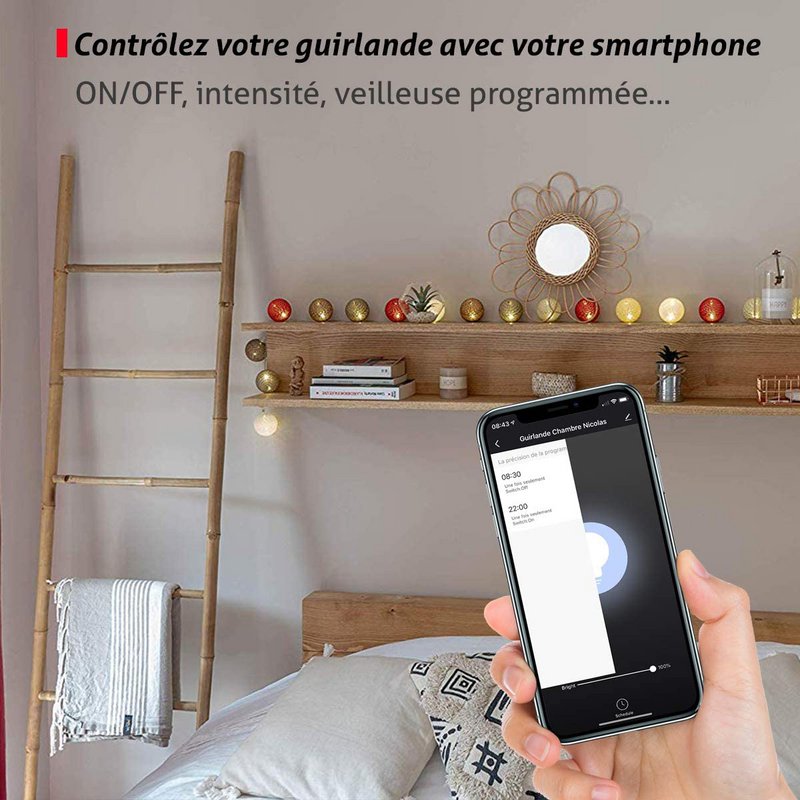 Snowflake Voice Control Light guirlande bomuldskugler Google & Alexa