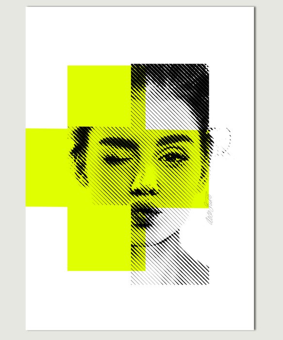 Mixed Media - Biting Lip in Neon 3