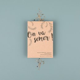 A card with the text "On no, never!" printed on a pink background, surrounded by floral elements. The card appears to be part of a set or collection of love-themed cards.