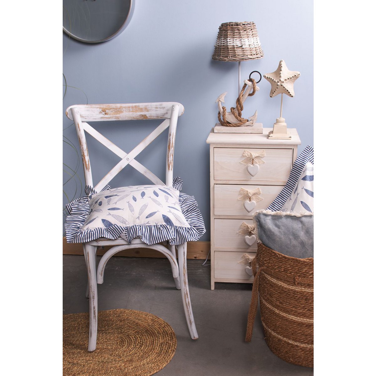 Lampenvoet 22x12x37 cm Beige Hout Anker Lampvoet