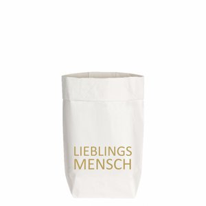 Paperbags Klein wit, FAVORIETE MENSEN, goud