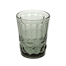 Set of 6 vintage-style gray tumblers, each measuring 23 cl. The tumblers feature a textured, ribbed design for a classic, elegant look.