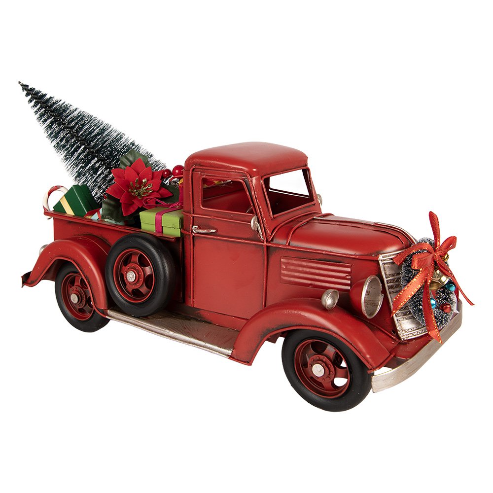 Kerstdecoratie Beeld Auto 39x15x18 cm Rood Metaal