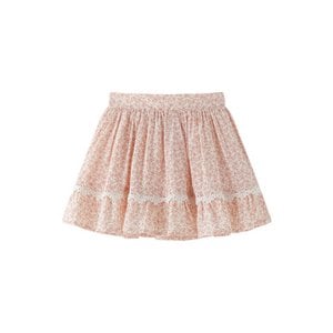 Mädchenrock 3-9A rosa bedruckt mit Rüschen JGV96736