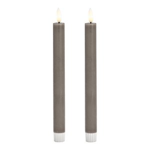 LED Stabkerzen Set 2-er Set, aus Wachs taupe (B/H/T) 2x24x2cm mit Off/Timer Batteriebetrieb 2xAAA nicht enthalten