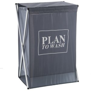 KLEIDERHÄNGER AUS ALUMINIUM/POLYESTER/GRAU/WEIßER DECKEL 45X32X71CM, ALUM.50%+POLY.50% ST87005